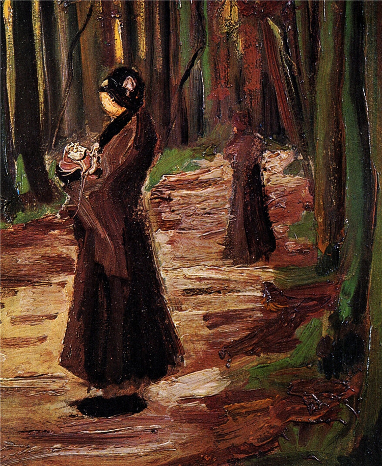 Two Women In The Woods Van Gogh Oil Painting